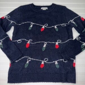 Cupcakes and Cashmere Christmas lights sweater XS